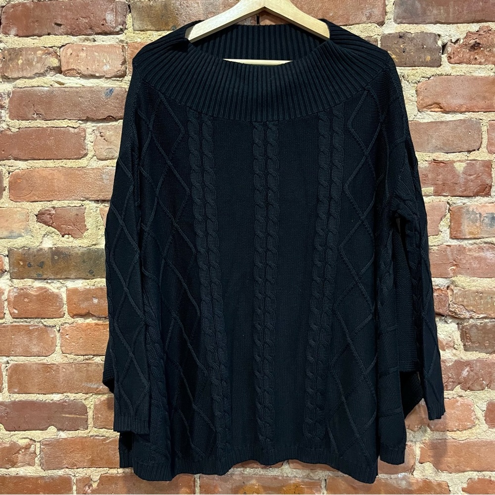 Planet by Lauren G Cable Sweater Pima Cotton Modal Blend One Size Fits All